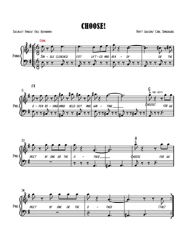 Choose lead sheet